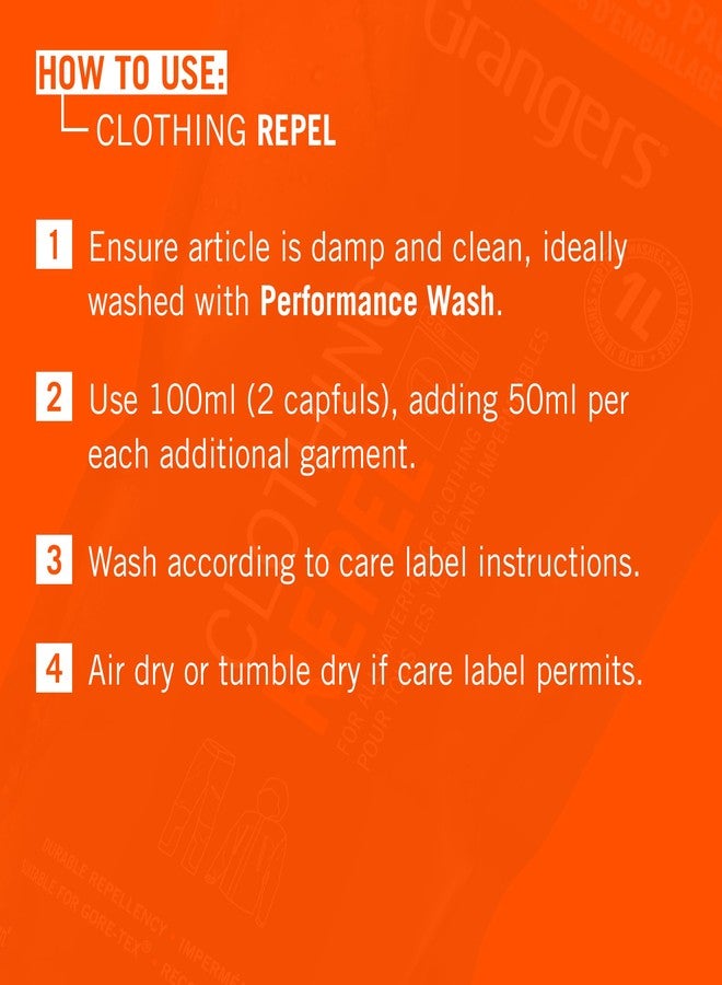 Grangers Granger's Clothing Repel Wash-In Waterproofing Treatment, Eco Pouch, 33.8 oz - Image 5
